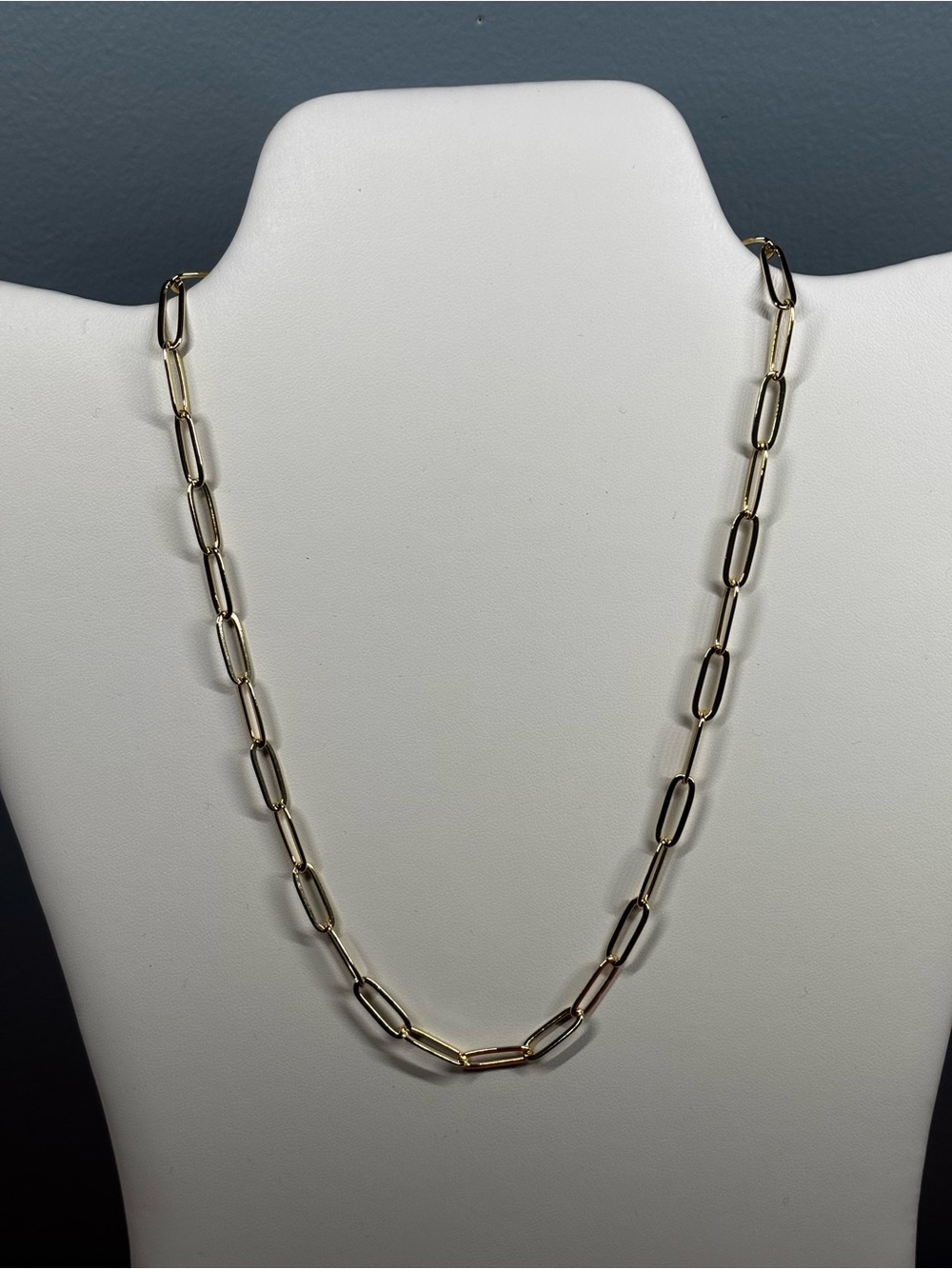 Gold Over 925 Paperclip Chain Necklace - Women Jewelry - Picture 2 of 5